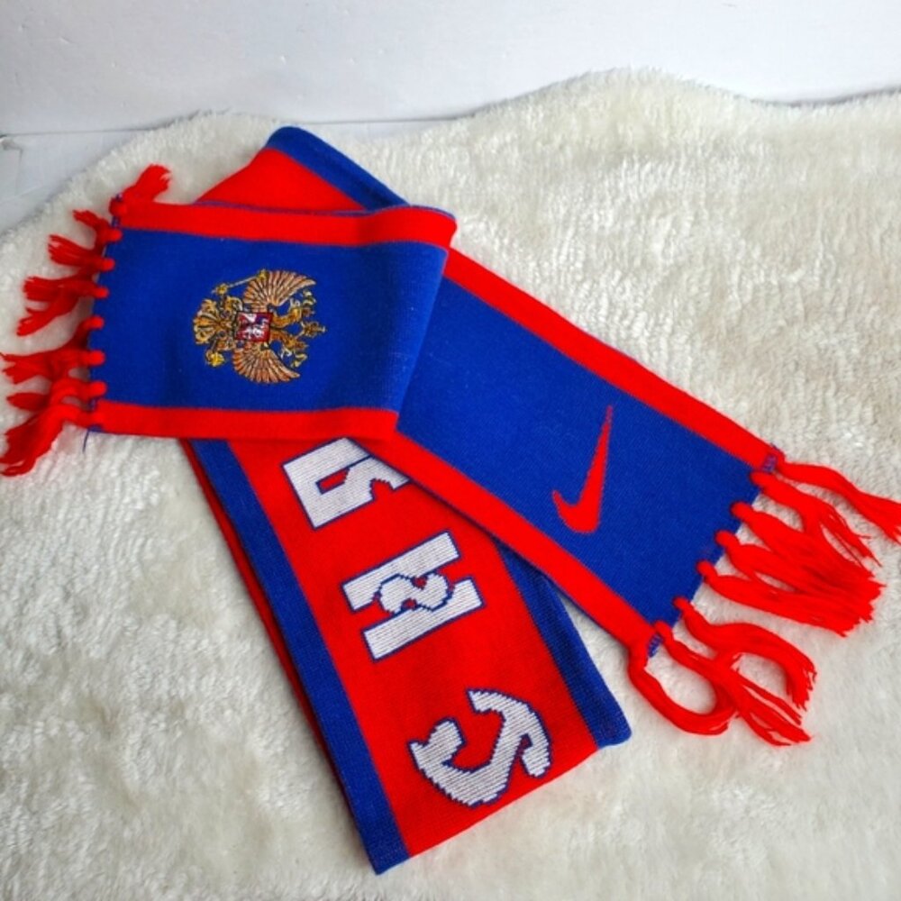Rare Nike Russia CSKA Football Soccer Team Crest Sports Scarf